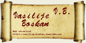 Vasilije Boškan vizit kartica